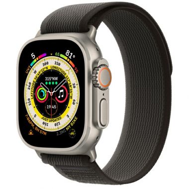 Apple Watch Ultra - Titanium Case with Black/Gray Trail Loop