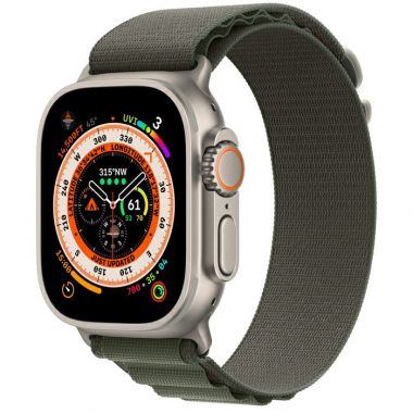 Apple Watch Ultra - Titanium Case with Green Alpine Loop