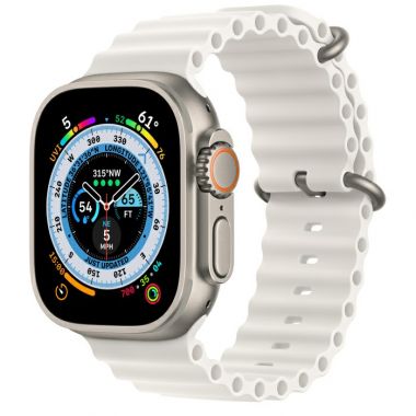 Apple Watch Ultra - Titanium Case with White Ocean Band