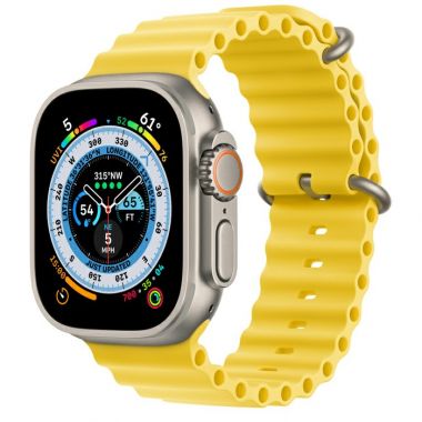 Apple Watch Ultra - Titanium Case with Yellow Ocean Band