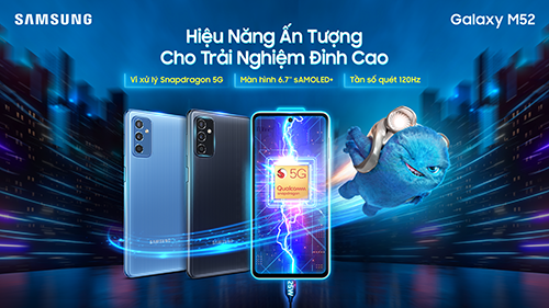 Samsung Galaxy M52 5G ra mắt tại thị trường Việt Nam: Snapdragon 778G, màn hình 120Hz, giá 9.69 triệu đồng